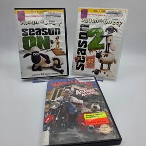 Shaun the Sheep Seasons 1-2 & Wallace and Gromit 3 Adventures DVD Bundle Aardman